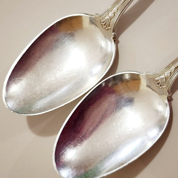Priscilla 1900 by 1847 Rogers Bros Silverplate Serving Spoons 8.25" set of 2 - Picture 5 of 10